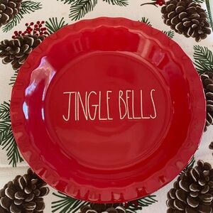 Rae Dunn Red Jingle Bells Pie Plate